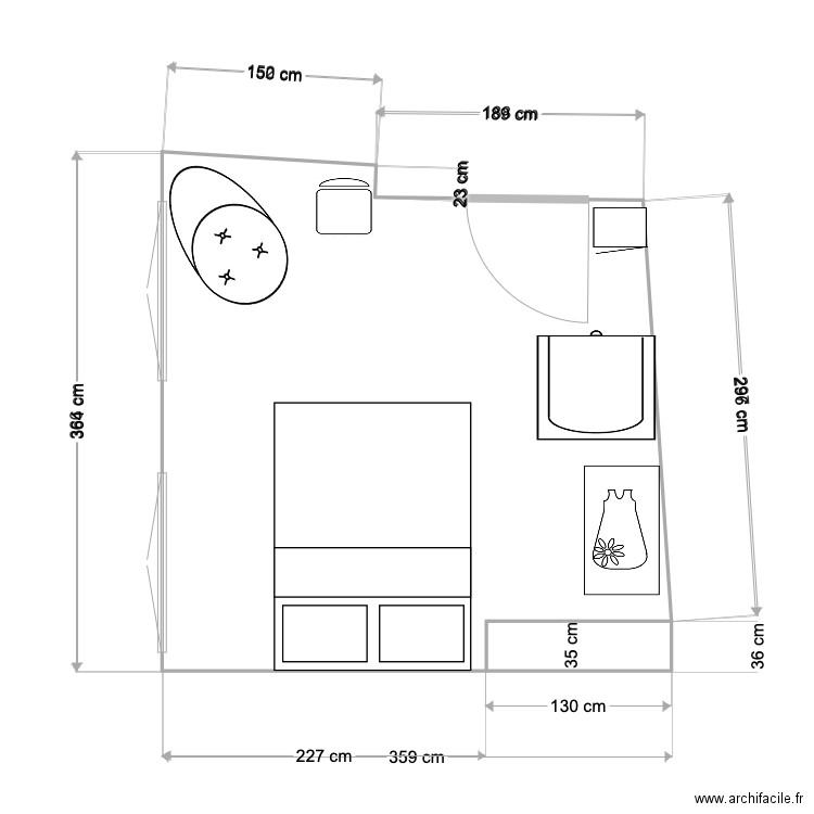 chambre. Plan de 0 pièce et 0 m2