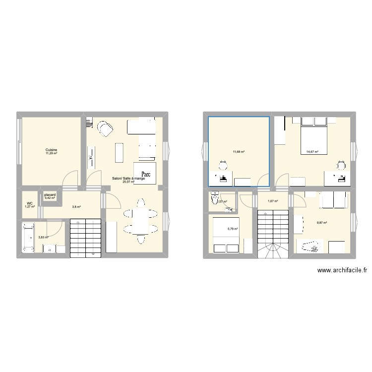 Maison SMSO plan. Plan de 12 pièces et 91 m2