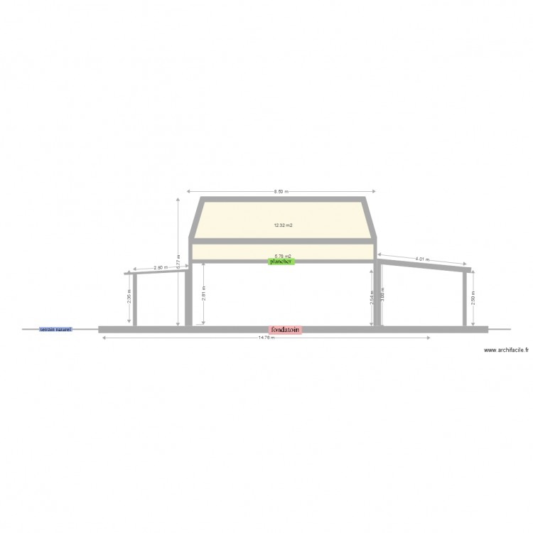 façade coté est. Plan de 0 pièce et 0 m2