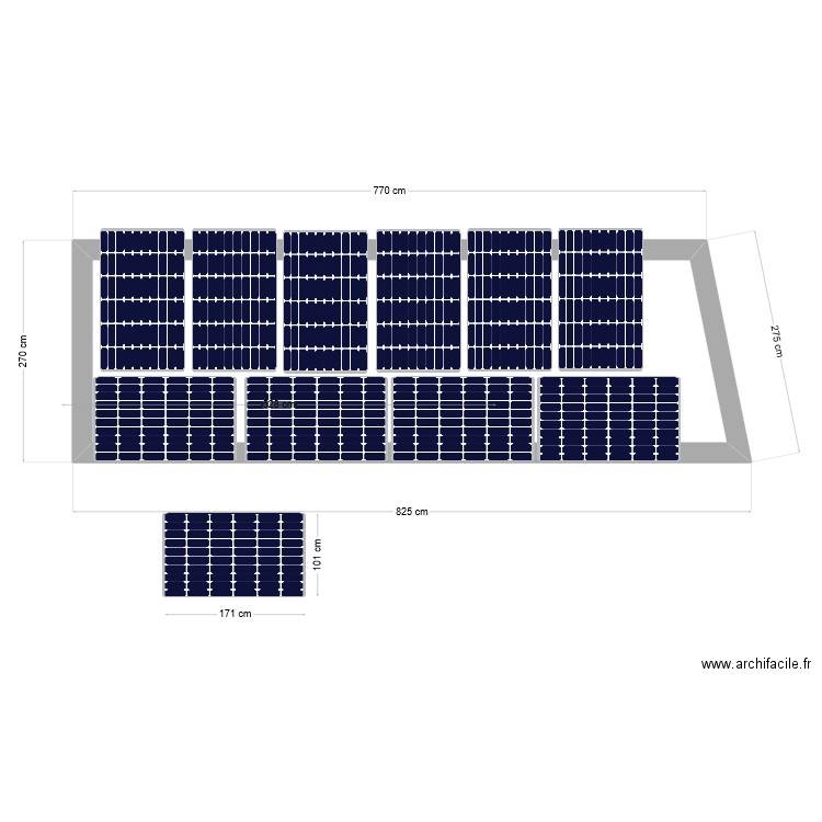 batiment piscine 2. Plan de 1 pièce et 17 m2