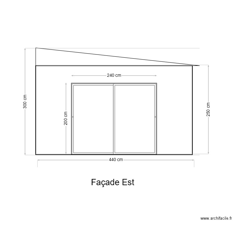 façade Est. Plan de 0 pièce et 0 m2