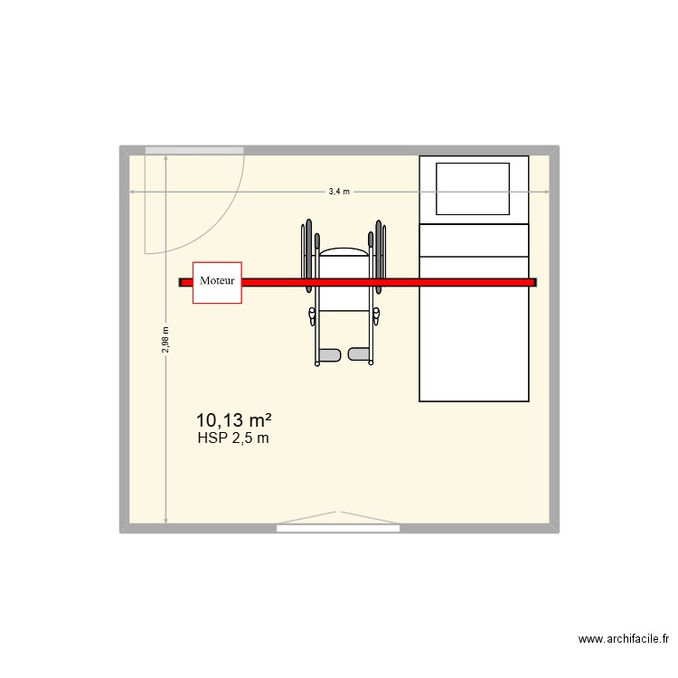 LATORRE. Plan de 1 pièce et 10 m2