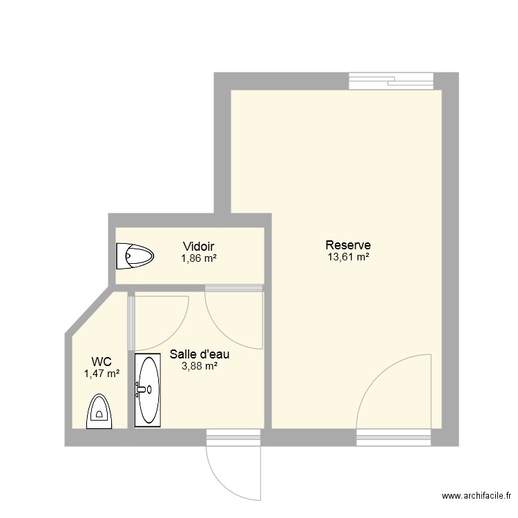 Reserve rdc origine. Plan de 0 pièce et 0 m2