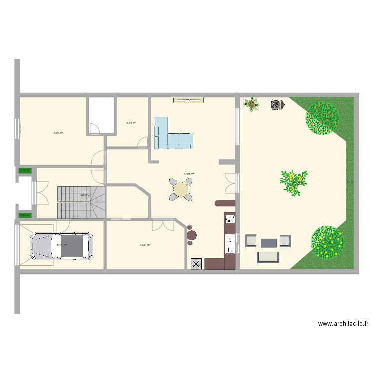 maison. Plan de 9 pièces et 187 m2