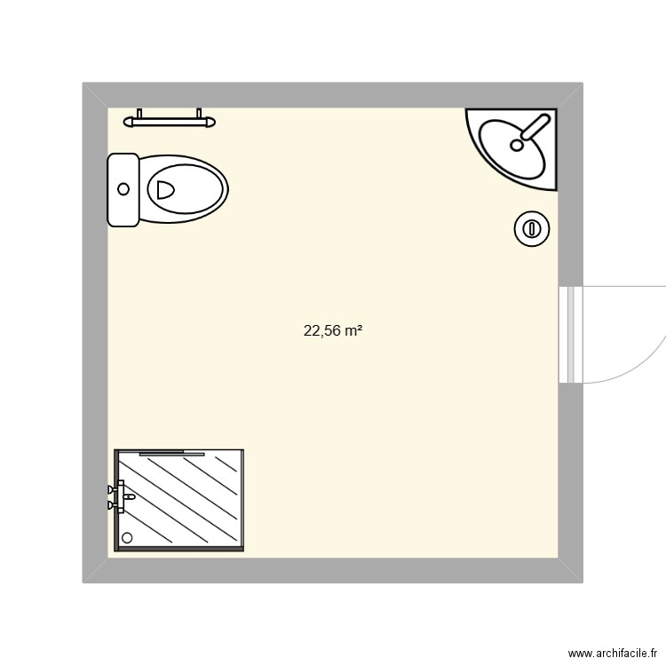 Toilette collectif en Ehpad - Plan 1 pièce 23 m2 dessiné par Lauw14