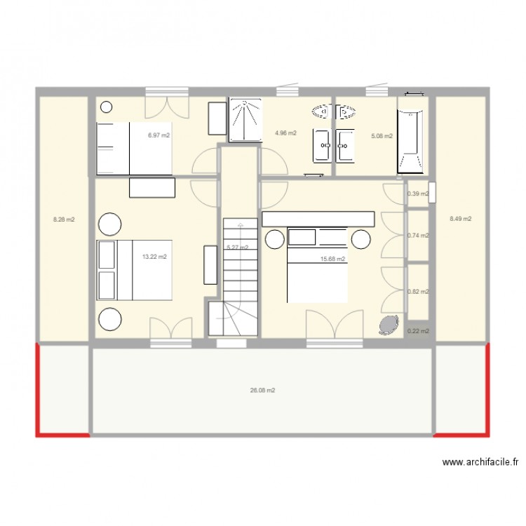 Plan chalet étage M Isoz. Plan de 0 pièce et 0 m2