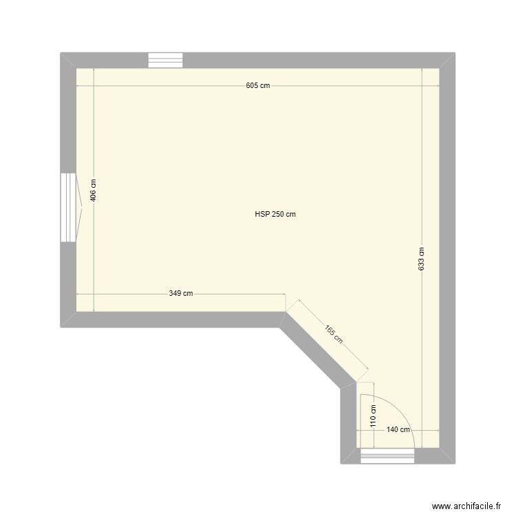 dav. Plan de 1 pièce et 28 m2