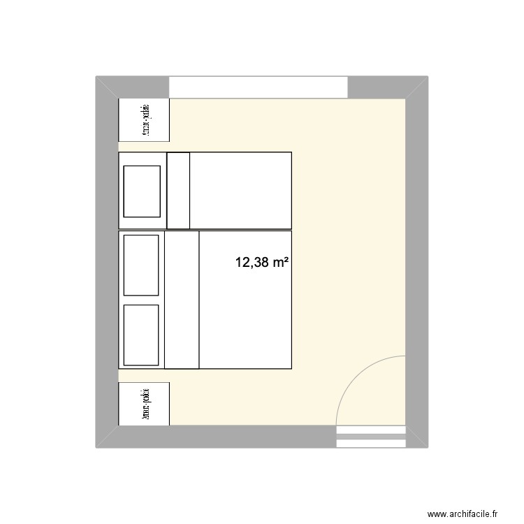 Plan 1. Plan de 1 pièce et 12 m2