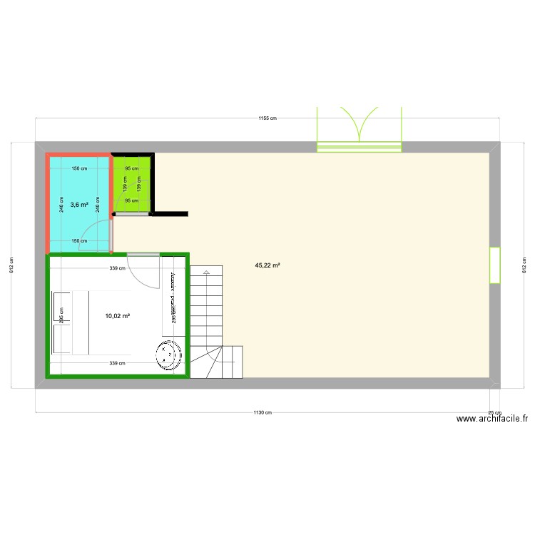 GRANGE Foraine. Plan de 4 pièces et 77 m2