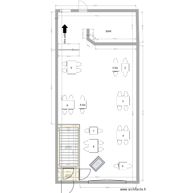 Salle 1 Restaurant Agadir. Plan de 0 pièce et 0 m2