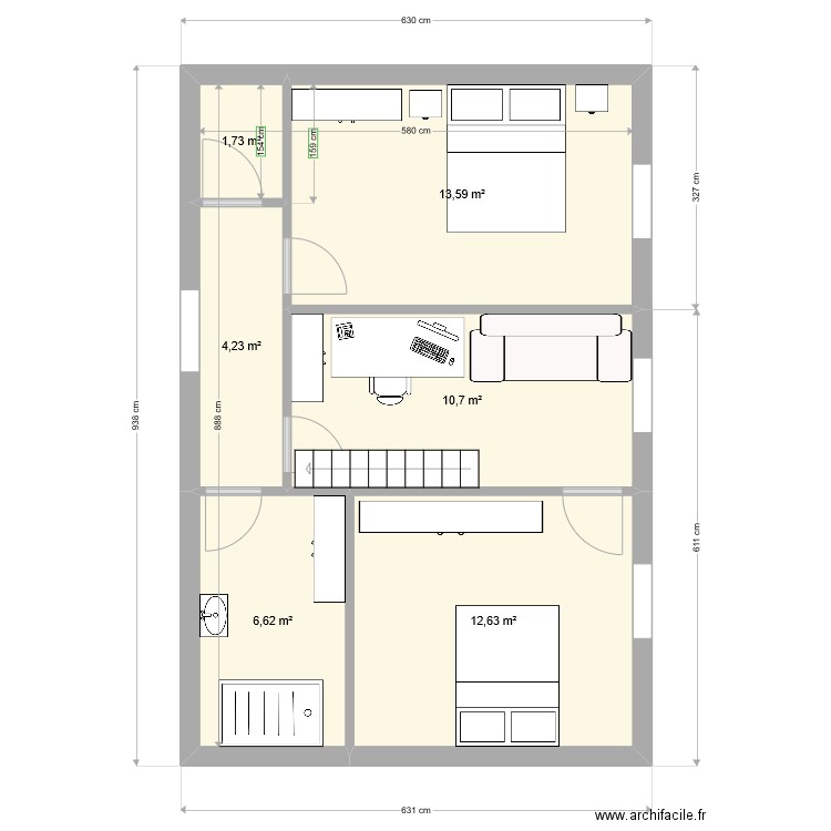 Montpellier 1er etage. V2. Plan de 0 pièce et 0 m2