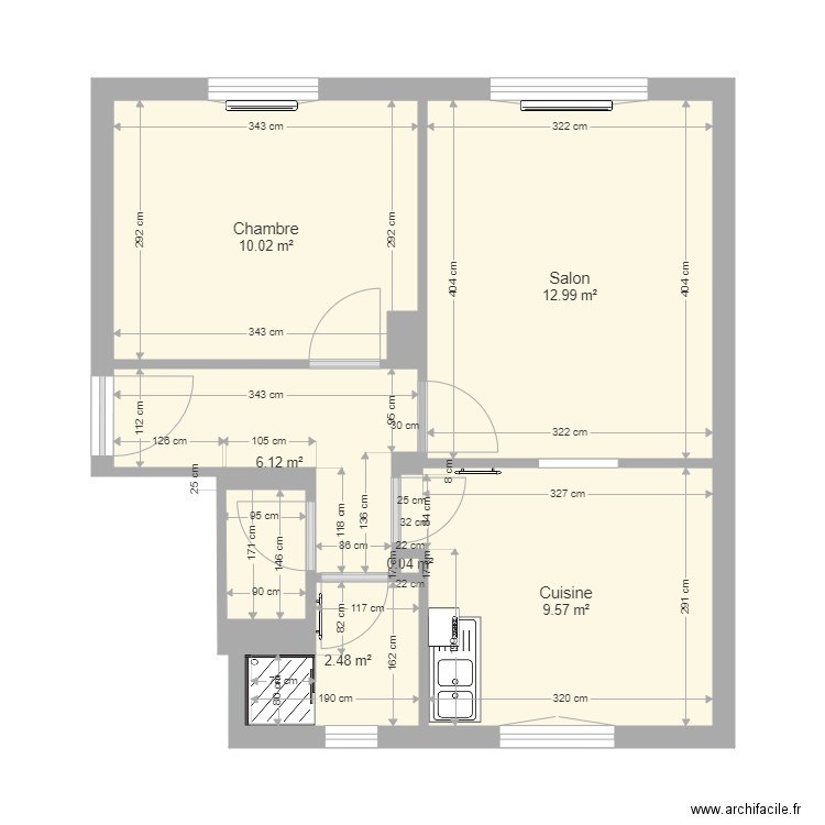 Appartement F2. Plan de 0 pièce et 0 m2