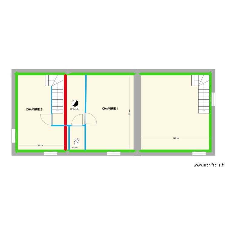 ETAGE PEILLON. Plan de 14 pièces et 73 m2