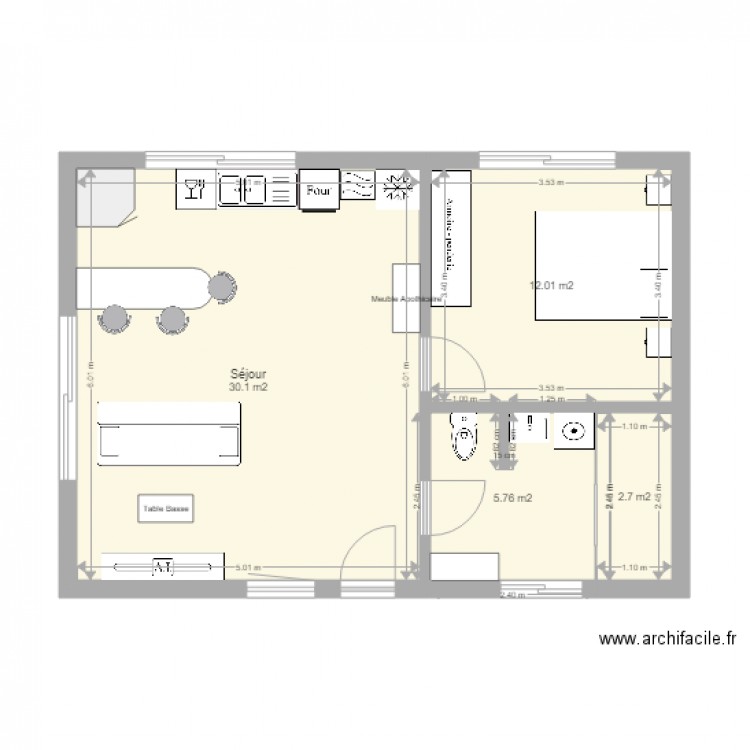 Maison Type - Plan 4 pièces 51 m2 dessiné par jacky1459