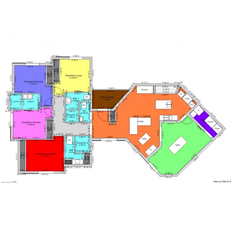 Villa F5 bis. Plan de 0 pièce et 0 m2