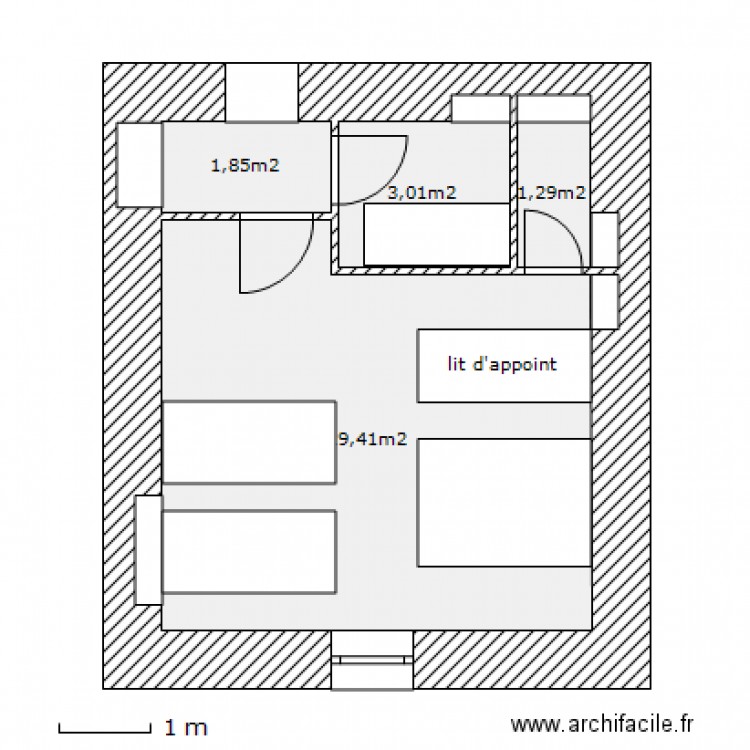 Chambre 2 essai lits. Plan de 0 pièce et 0 m2