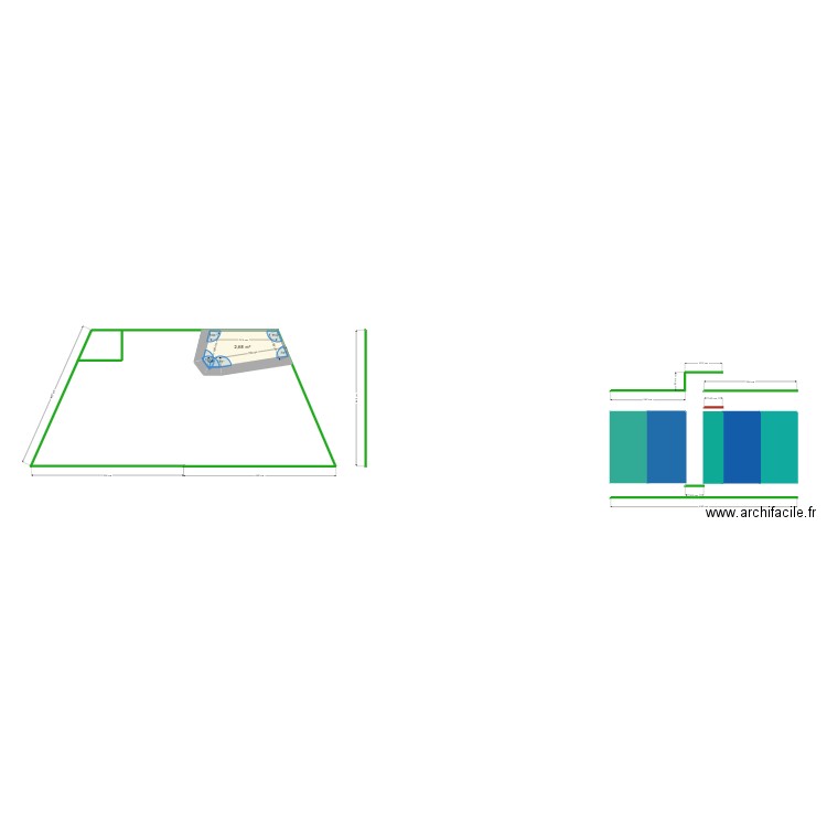 Plan 2. Plan de 1 pièce et 3 m2