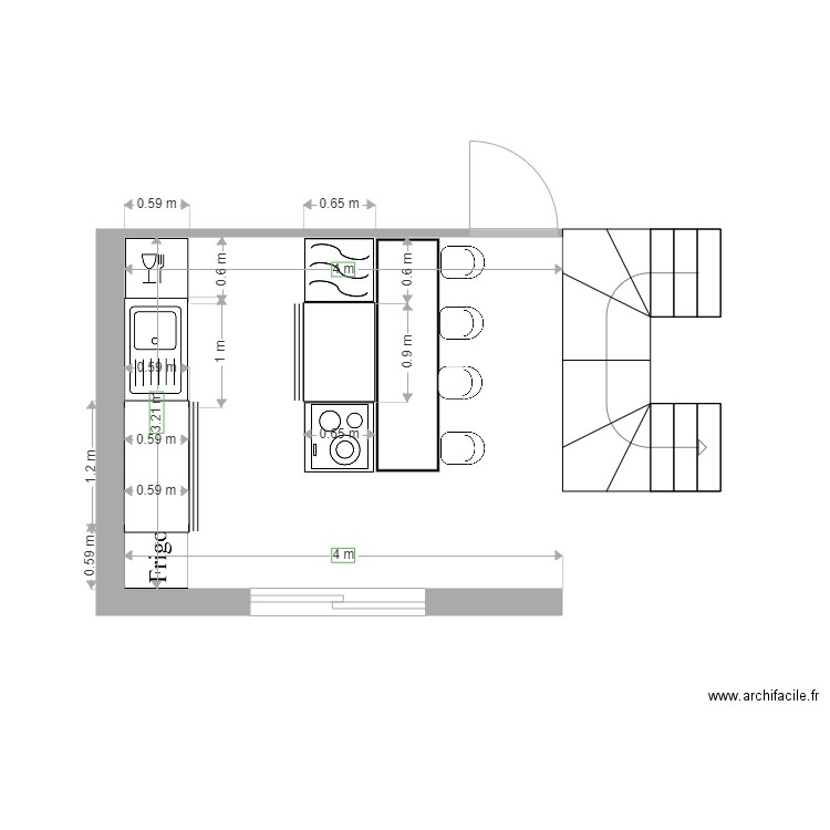 cuisine1. Plan de 0 pièce et 0 m2