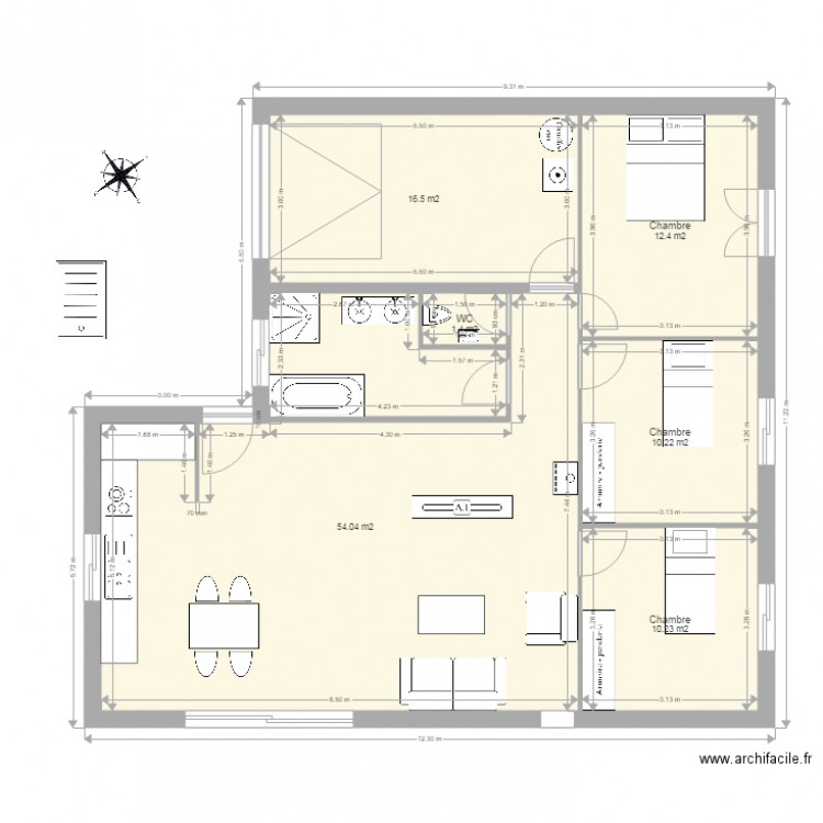 plein pied Sobat. Plan de 0 pièce et 0 m2