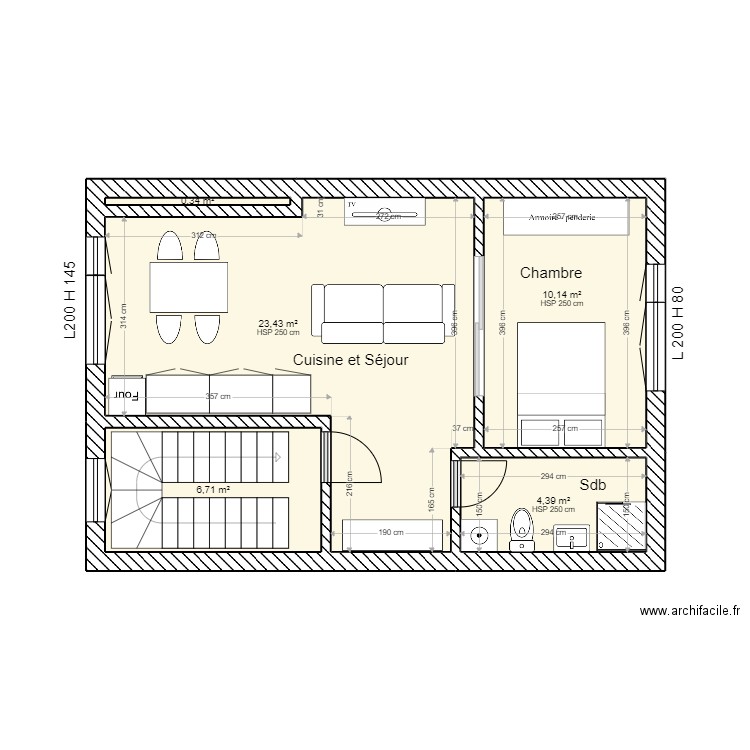 Deuxième étage Province meublé. Plan de 0 pièce et 0 m2