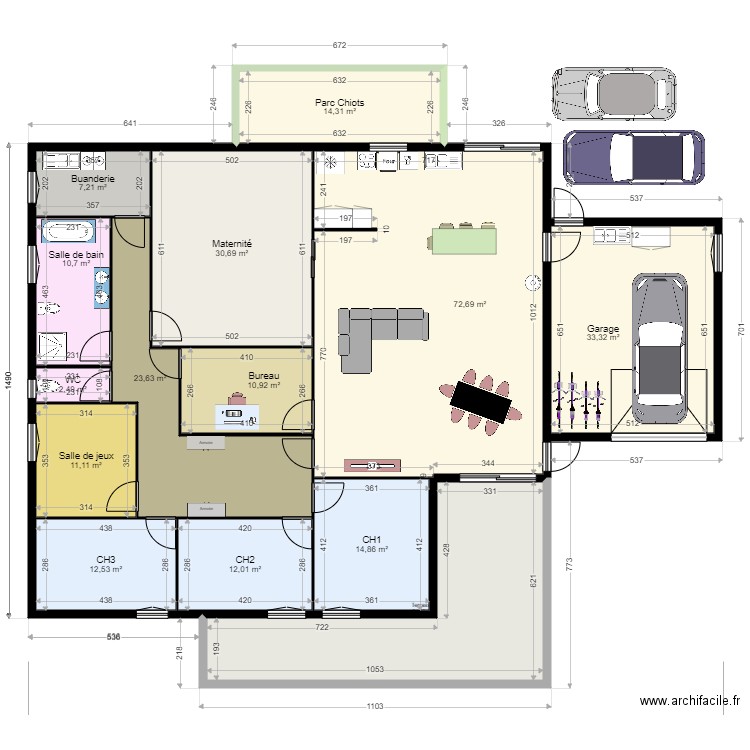 maison 1. Plan de 0 pièce et 0 m2