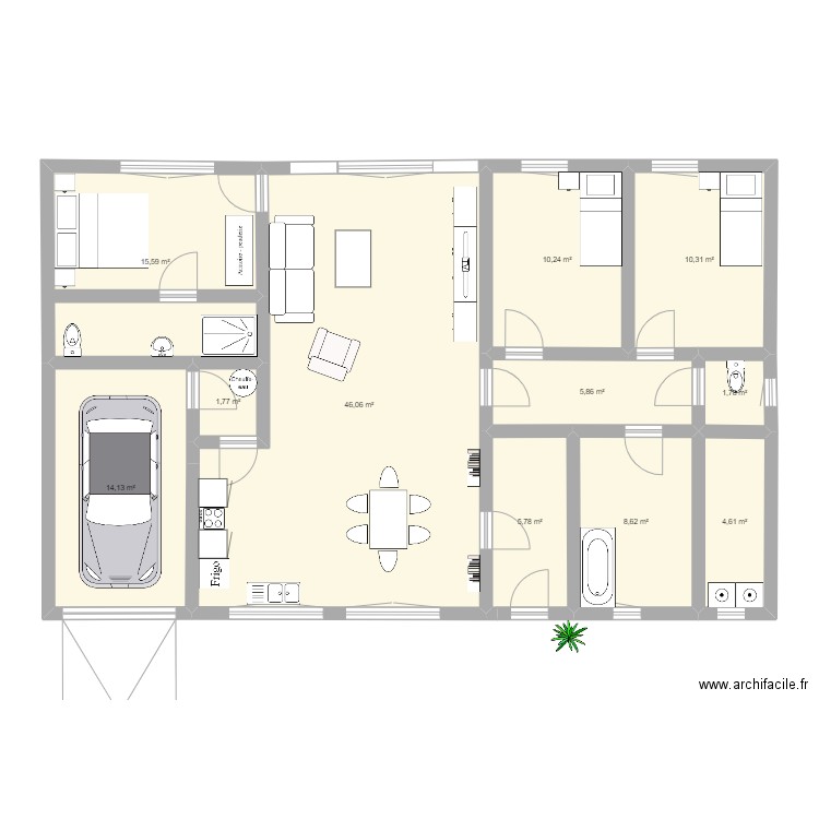 Maison plein pied Bretagne. Plan de 0 pièce et 0 m2