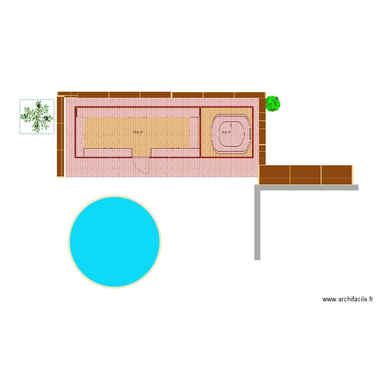 terrasse. Plan de 0 pièce et 0 m2