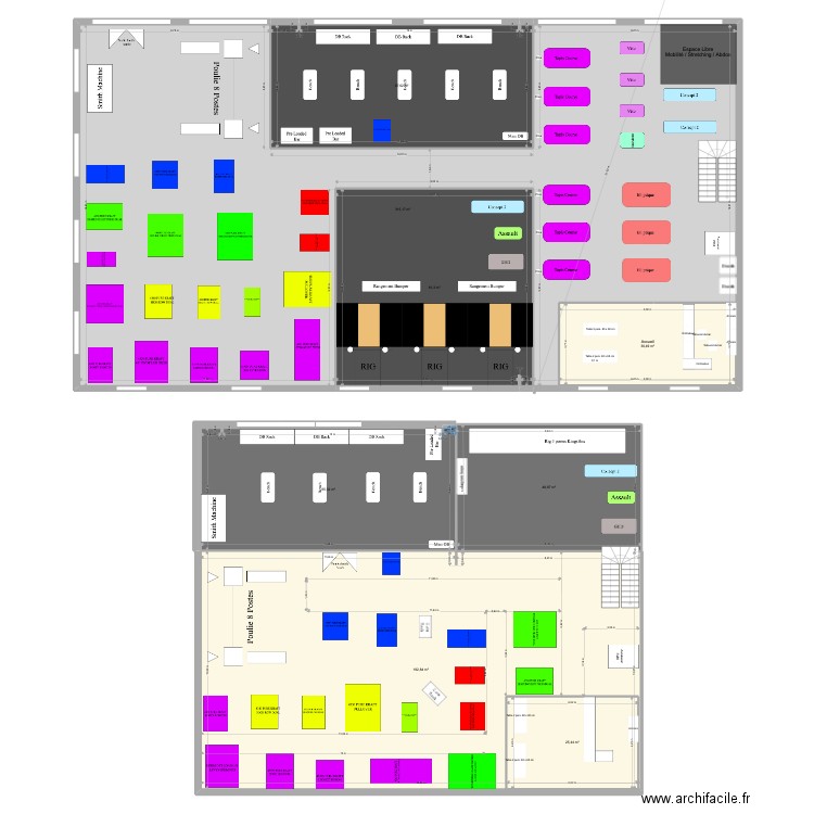 Salle de Fitness - 2 Lots. Plan de 0 pièce et 0 m2