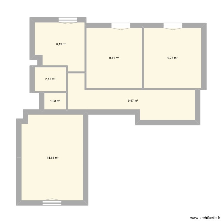 Appart Nantes. Plan de 7 pièces et 53 m2