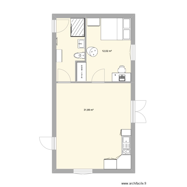 grange. Plan de 0 pièce et 0 m2