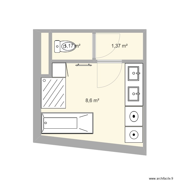 salle de bain. Plan de 0 pièce et 0 m2