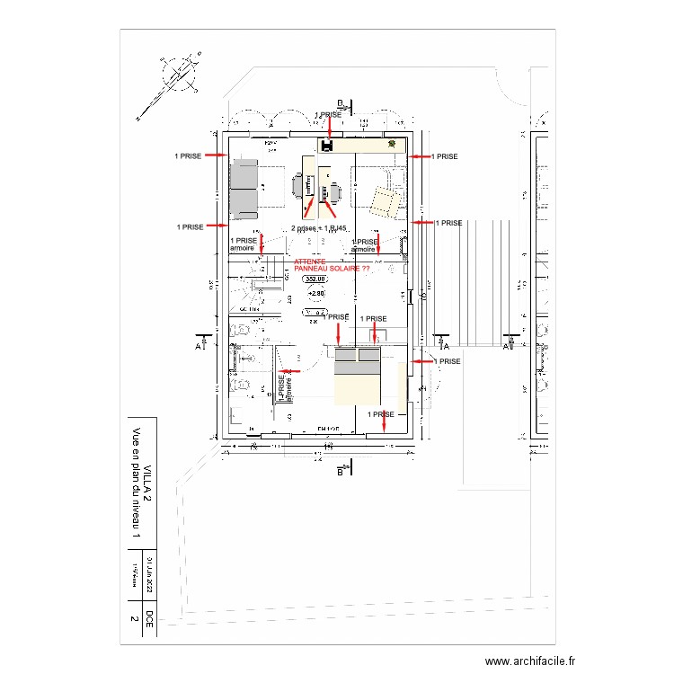 prise R+1. Plan de 0 pièce et 0 m2