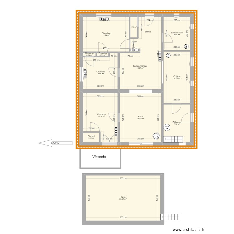 Plans initial MANCHOT M. Plan de 13 pièces et 121 m2