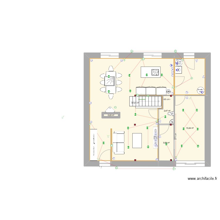 blg elec. Plan de 10 pièces et 161 m2