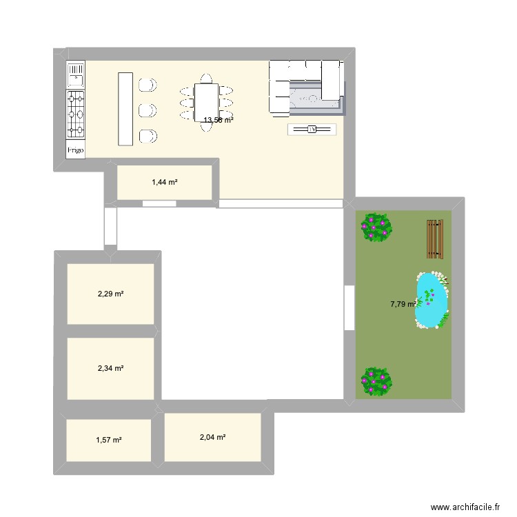 APT APT . Plan de 7 pièces et 31 m2