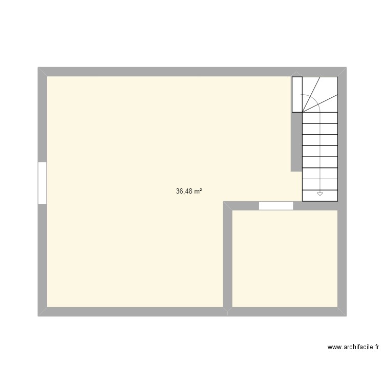 PLAN - RDV2. Plan de 1 pièce et 36 m2