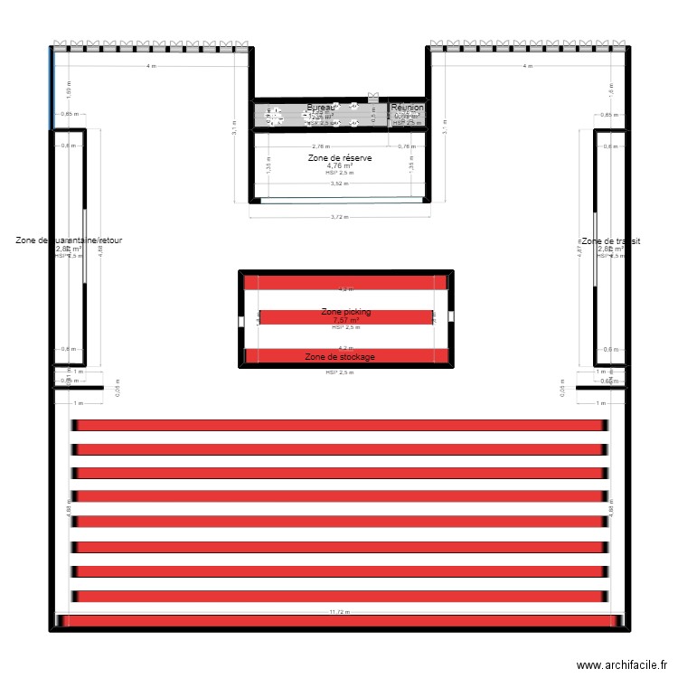 ENTREPOT CHRISTIAN DIOR. Plan de 7 pièces et 140 m2