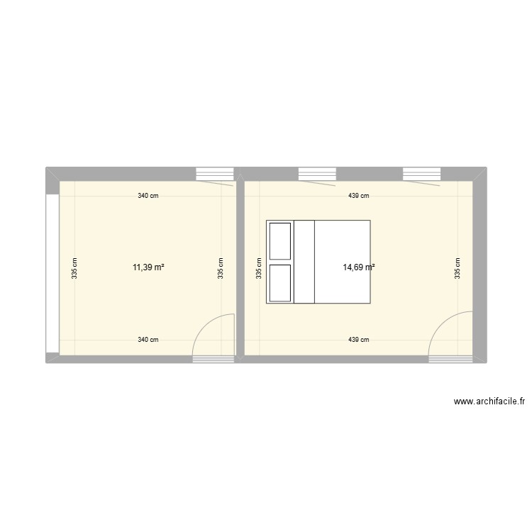 Chambre Clement Vide. Plan de 0 pièce et 0 m2