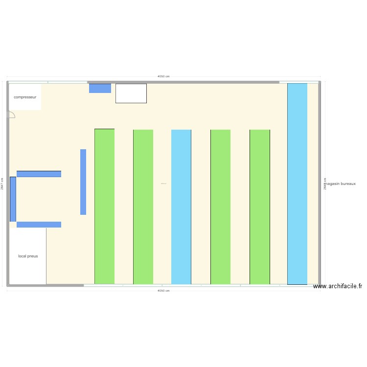 garage corvol. Plan de 1 pièce et 1039 m2