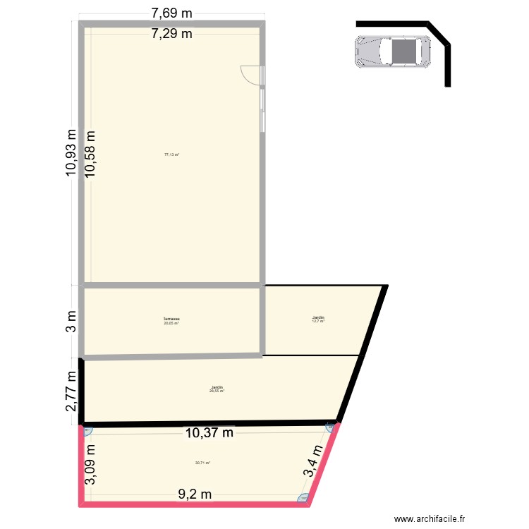 COTE MAISON / PISCINE + TERRAIN. Plan de 5 pièces et 169 m2