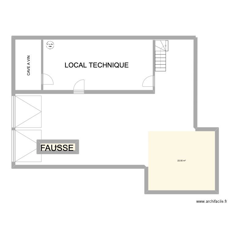 idée maison. sous sol. Plan de 2 pièces et 24 m2