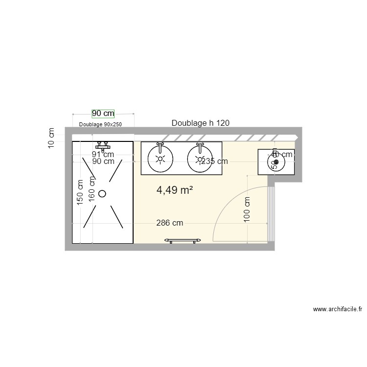 Salle de bain (DREYFUS). Plan de 0 pièce et 0 m2