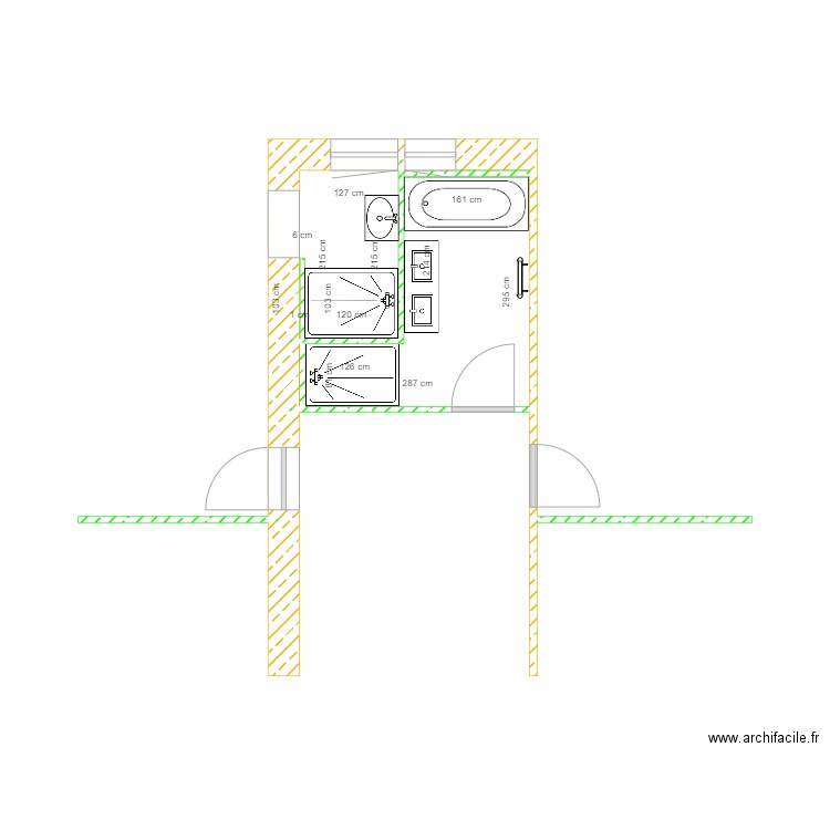 salle de bain Bro de comères . Plan de 0 pièce et 0 m2