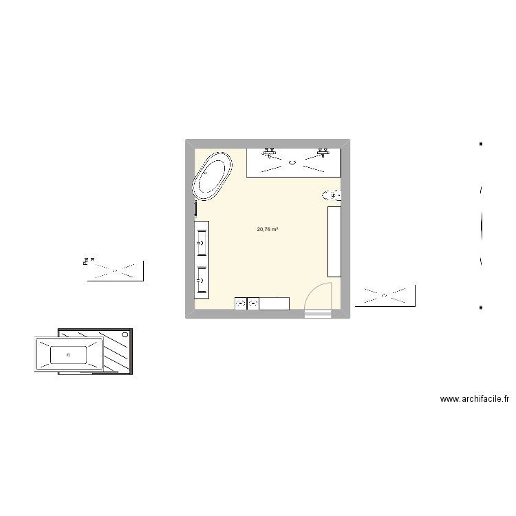 ' Bain. Plan de 0 pièce et 0 m2