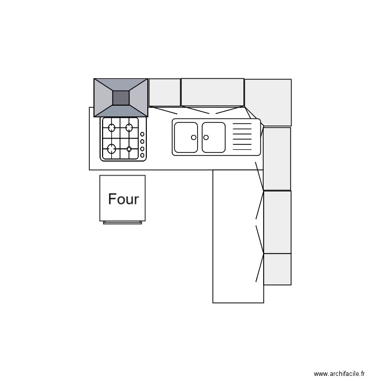 Aménagement de la cuisine. Plan de 0 pièce et 0 m2