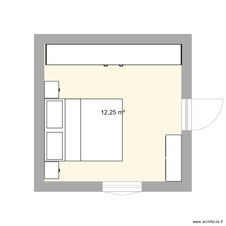 CHAMBRE MOI. Plan de 1 pièce et 12 m2