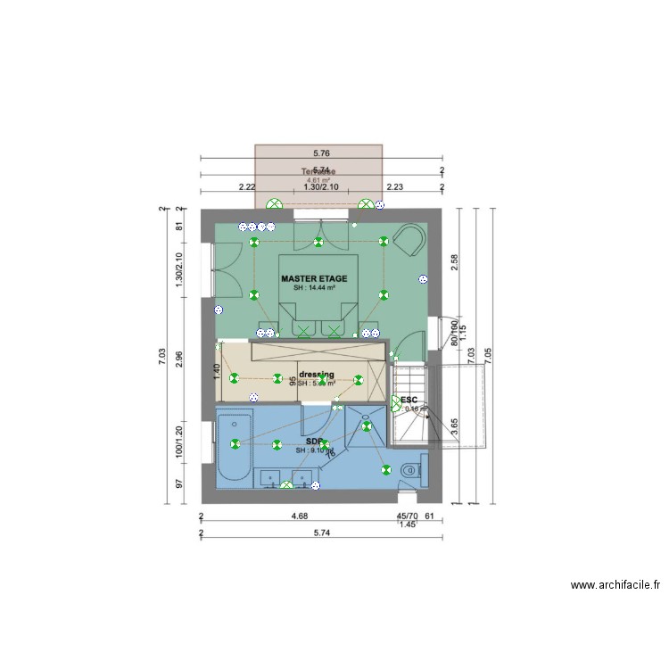 BASTIDE BLEUE NW ETAGE. Plan de 0 pièce et 0 m2