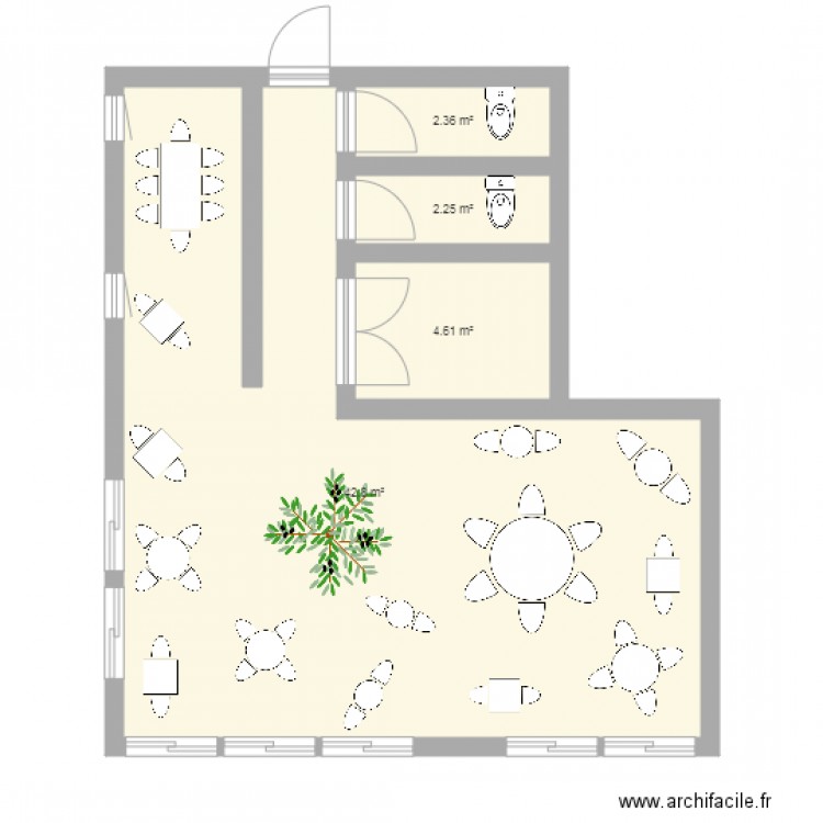 SALLE RESTAURANT LPN - Plan dessiné par camillevenza