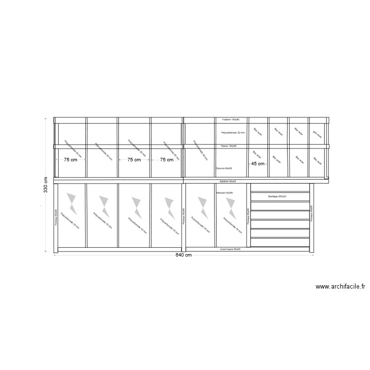 serre vue de côté. Plan de 0 pièce et 0 m2