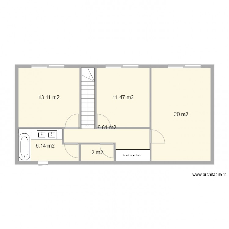 etage 6X12  Plan  6 pi ces 62 m2 dessin  par betz974